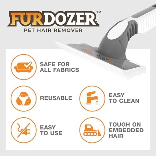 FurDozer Pet Hair Remover & Auto Detailing Tools - Cat & Dog Hair Remover for Carpets, Car Interiors, Couches, Bedding, & Pet Furniture (Gray, X6) - Image 6