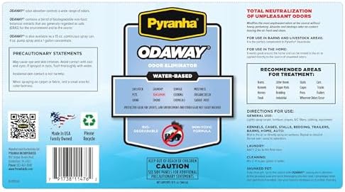 Pyranha Odaway Ready-to-Use Odor Eliminator Spray – Broad Spectrum Scent Neutralizer for Home, Kennel, Car, Bathroom & Gear, Quart - Image 4