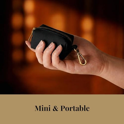 Didog PU Leather Dog Poop Bag Holder, Easy-Pull with Metal Clip, Black - Image 3