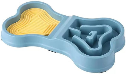 1 pcs Bone Shaped Dual-Purpose Slow Food Dispenser Bowl Anti Bulging Dispenser Suction Cup Suitable for Indoor and Outdoor Pet Feeding of All Breeds