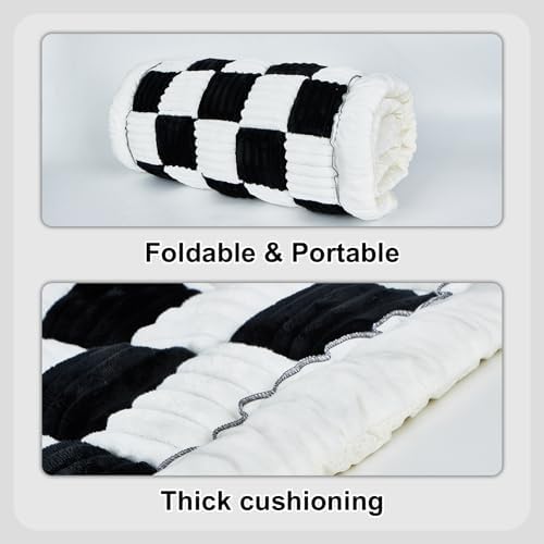 Backseat Pet Bed Mat Non-Slip Dog Car Seat Cover Scratch Chew Resistant Dog Blanket for SUVs, Trucks & Sedans 23" x 51" Easy Clean Comfortable Car Travel Pet Pad, Black and White - Image 3