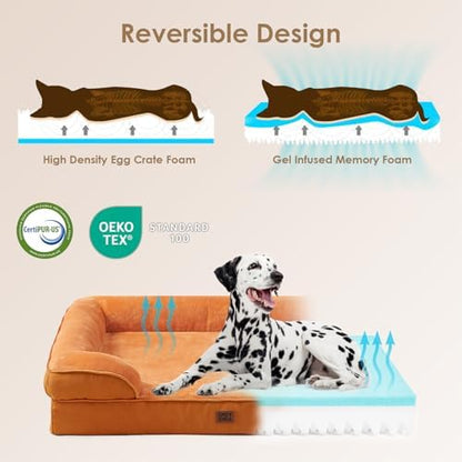 EHEYCIGA Orthopedic Extra Large Dog Bed, Waterproof Washable XL Pet Bed 44" - Image 4