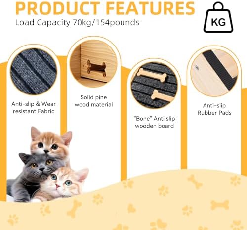 Dog Ramp for Stairs, 2-Pack Wooden Stair Wedge for Dogs - Image 4