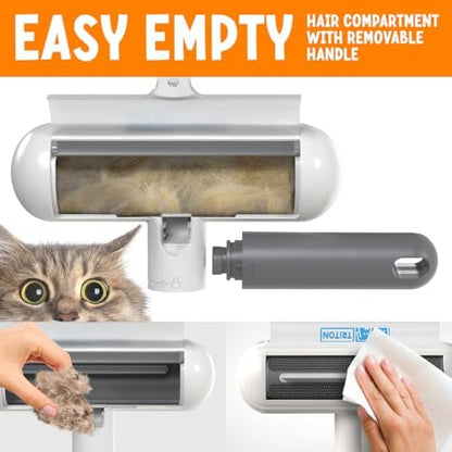 Triton Pet Hair Removal Tool w/Fur Trapping Compartment, Gray/White - Image 5