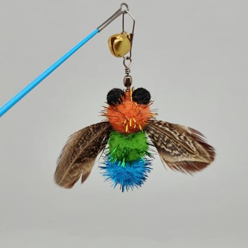 miwoowim 6PCS Bee Feather Cat Wand Refills, Interactive Teaser Replacements - Image 3