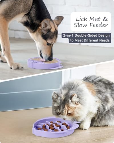 Coomazy Slow Feeder Cat Bowl Silicone Pet Puzzle Feeder for Slow Eating - Image 2