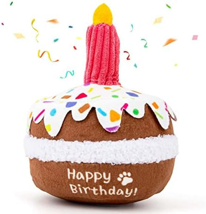 lilfrd Dog Birthday Toy, Birthday Cake Toys for Puppy Gifts, Squeaky Plush Dog Toys by Lilfrd