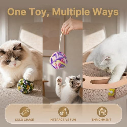 Cat Toy Yarn Ball with Bell Inside, 6Pcs 1.18" Colorful Interactive Kitten Toys for Indoor Cats Play and Kitten Training - Image 4