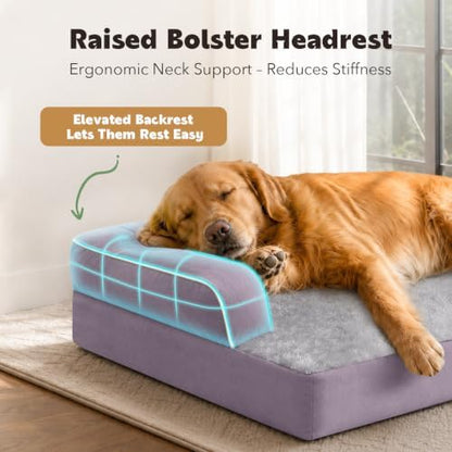 MEKIY Orthopedic Washable Dog Bed with Bolster for Medium to Large Dogs - Image 2