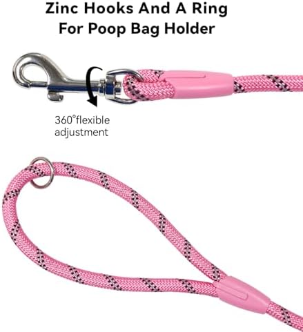 Long Dog Training Leash，Heavy Duty Reflective Rope Lead for Small Medium Large Dogs ，6FT 10FT 15FT 30FT 50FT for Training, Walking, Backyard, Camping - Image 4