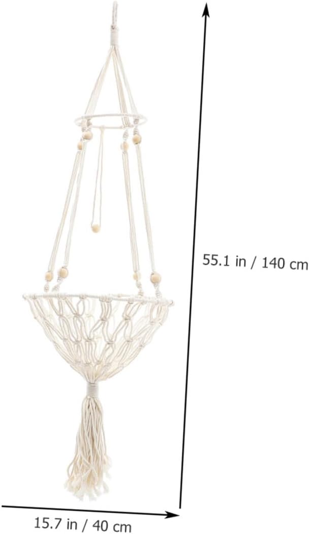 BESPORTBLE Bohemian Woven Hanging Cat Hammock Sturdy 40cm Cat Nest for 20-30lbs Pets Indoor Hanging Bed Household Supply