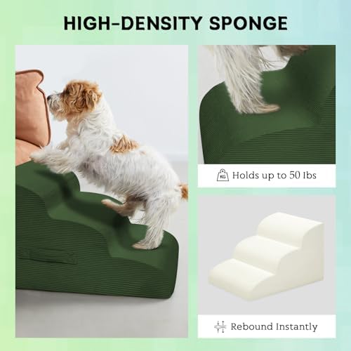 Mesa Lemon 3 Step Dog Stairs Pet Ramp for High Beds, Sofas and Cars - Image 5