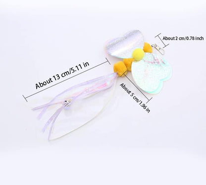 Cat Insect Feather Toys Replacement Cat Toy Wand Refills, 6 Pieces Natural Insect Cat Toy Feathers Refill, Interactive Cat Teaser Wand Attachments, with Bell - Image 3