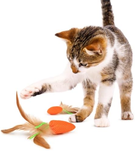 SmartyKat Crazy Carrots Durable Plush Catnip Cat Toys, Set of 2 - Image 4