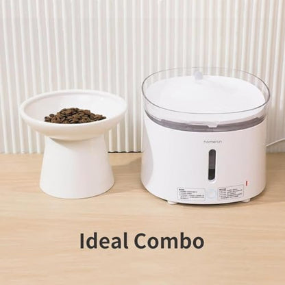 CEEFU 2-Pack Extra Wide Elevated Ceramic 6.2" Shallow Cat Food Bowls - Image 3