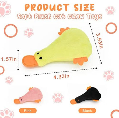 Andiker Cat Catnip Toys, 3Pcs Cat Interactive Toys for Indoor Cats, Soft Plush Kitten Kitten Toys with Crinkle Paper for Relieve Stress, Reduce Boredom, Teething (Duck) - Image 4