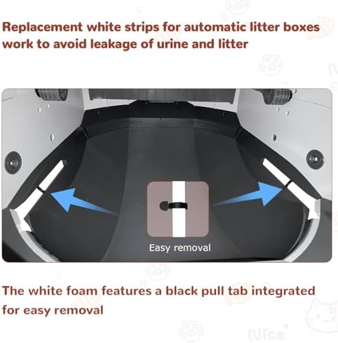 Foams Compatible with Els Pet Litter Box, 6-Pack White EVA Anti-Spill Strips, Precision Laser-Cut Seal for Self-Cleaning Cat Litter Box to Prevent Litter Spilling - Image 2