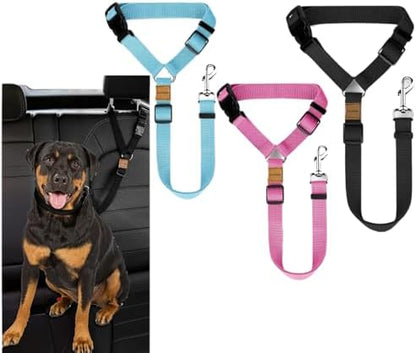 3 Pack Dog Seat Belt for Car, Car Headrest Restraint Adjustable Nylon Fabric, Dog Restraints Vehicle Seatbelts Harness by Unknown