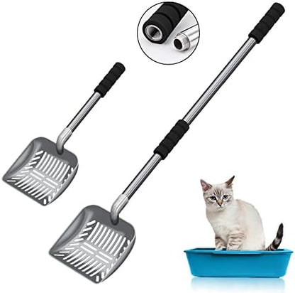 Cat Litter Scoop,Metal Long Handle Kitty Litter Coop Scooper,Heavy Duty Cats Pooper for Litter Box Pet Poop Shovel,Chicken Poop Scooper 32inch by Acalu