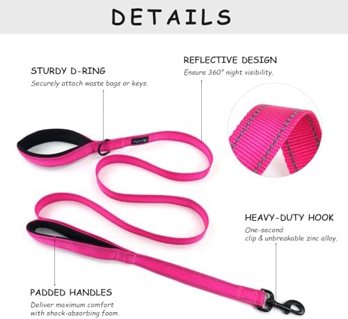 Wagtime Club Heavy Duty Double Handle Dog Leash for Large Medium Small Dogs - Image 2