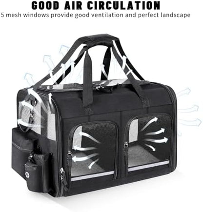 Cat Carrier for 2 Cats,Double Cat and Dual Dog Carrier Large for Two Pets - Image 5