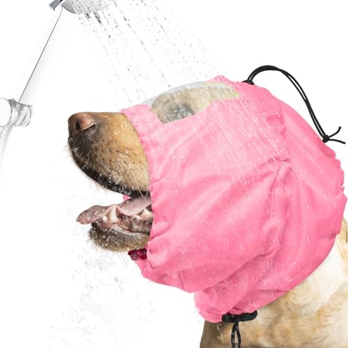 Nanaki Adjustable Shower Caps for Dogs Ears Dog Ear Covers for Bath, Shower Cap Reusable Waterproof Ear Covers for Dogs, Dog Ear Protection for Bath Dog Bath Ear Protection Bathing Grooming Swimming by Nanaki