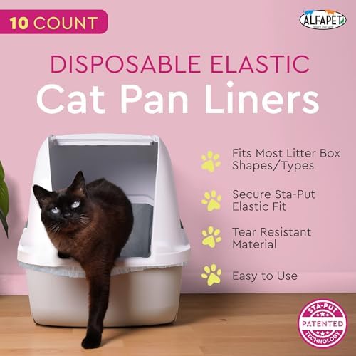 Alfapet Elastic Cat Litter Box Liners - Extra Giant 10 Count - Tear-Resistant Cat Litter Bags - Waterproof Kitty Litter Liners - Fits Litter box Pan Sizes XL, Giant, X-Giant, 37" x 18", 20 lb Capacity - Image 2