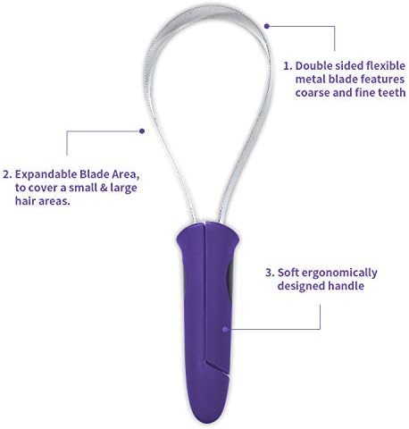 BOTH WINNERS Dual-Sided Shedding Blade with Stainless Steel Blade De-Shedding Tool for All Dog Coat Types- Soft Touch Grip (PURPLE) - Image 3
