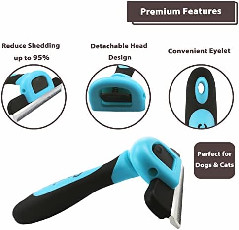 Gonicc PDT- 1001 Professional Pet De Shedding comb Tool Blue - Image 3