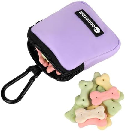 Dog Treat Pouch Pocket Sized Pet Puppy Training Pouch for Dog Training Behavior Aids, Waterproof Nylon Fabric Dog Poop Bag Holder, Hands Free Dog Walking Bag with Metal Carabiner (Violet) - Image 2