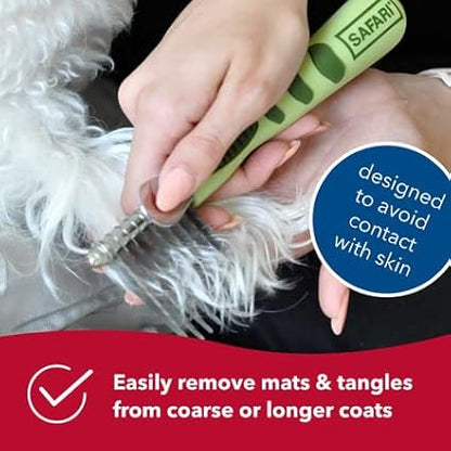 Coastal Pet Safari Dog De-Matting Comb and Undercoat Rake - Bundle for Matted Hair and Shedding Prevention