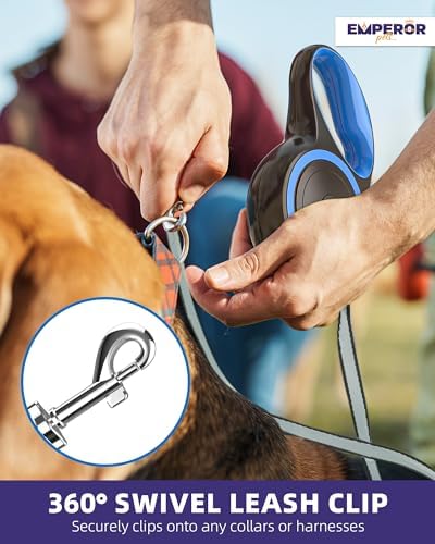 Emperor Pets Retractable Dog Leash, 16 ft, Up to 44lbs, Blue -BL16-20 - Image 6
