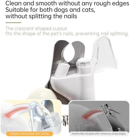Cat Dog Pet Nail Clippers with Light – LED Safety Nail Clipper for Cats Claws, Dogs, Kittens, Guinea Pigs & Rabbits – Sharp Kitten Nail Trimmer, No Splitting, See Bloodline Quick (Pink) - Image 5