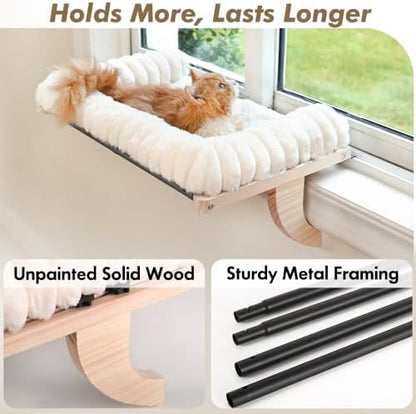 Cloud-Soft Cat Window Sill Perch, Zipper Design Cushion Pet Bed, L - Image 5