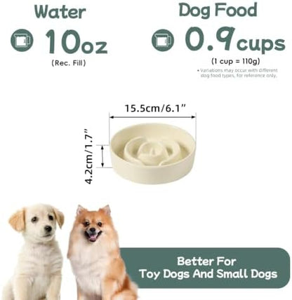 Havniva Ceramic Slow Feeder Dog Bowls, 6.1 in Slow Feeder for Small Breed - Image 2