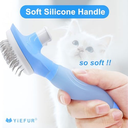 Cat Brush for Shedding, Self Cleaning Brush for Long & Short Hair Cats - Image 3