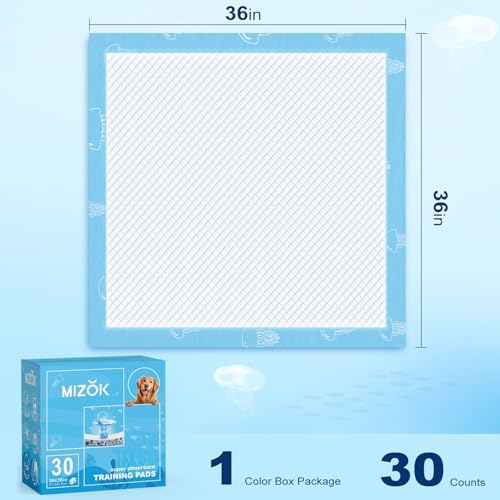 MIZOK XXL Pee Pads for Dogs Super Absorbent Extra Heavy Duty 36x36in 30Ct - Image 3