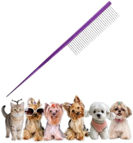 Grooming Comb with Rounded Ends - Rat Tail Design for Dematting and Hairstyling Cats & Dogs, Float Hair Removal by PetPhindU
