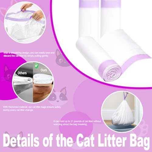 150 Count Cat Litter Bags,25 x16 Inch Automatic Litter Box Liner - Image 4