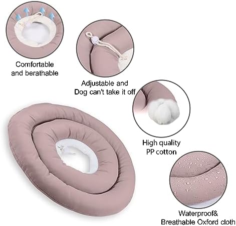 Comfortable Adjustable Soft Dog Cone Alternative After Surgery - Elizabethan Donut Collar for Cats, Medium & Small Dogs - Different Sizes - Image 4