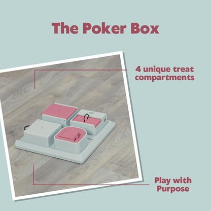 TRIXIE Cat Activity Poker Box Strategy Game – Interactive Puzzle Toy with 4 Modules – Treat Puzzle Feeder for Mental Stimulation & Slow Feeding – Pink/Gray, 12.2 x 12.2 x 2.5 in - Image 4