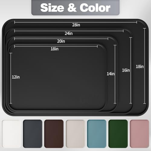 Silicone Dog Cat Food Mat Extra Thick Raised Edge, 18"x12" Black - Image 3