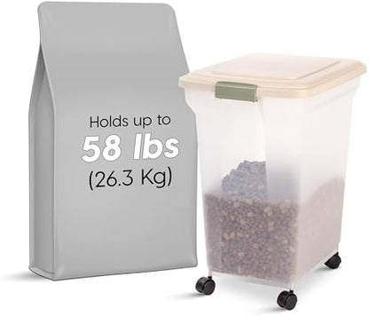 IRIS USA Dog Food Storage Container, Up to 58 lbs, Almond, Made in USA - Image 2