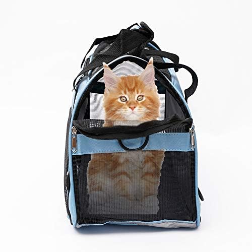 MuchL Pet Carrier Soft-Sided Carriers for Cat Carriers Dog Carrier for Small Medium Cats Dogs Puppies Pet Carrier Airline Approved Cat Dog Pet Travel Carrier (Small, Blue) - Image 2