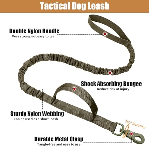 Tactical Dog Collar Leash Set,Dog Collar with Controll Handle for Large Dog - Image 2