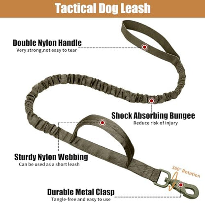Tactical Dog Collar Leash Set,Dog Collar with Controll Handle for Large Dog - Image 2