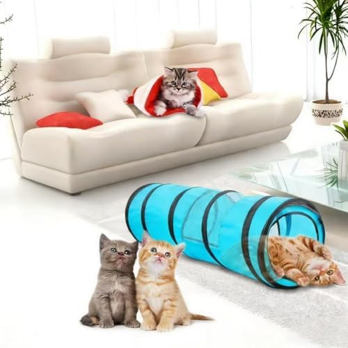 PAWISE Cat Tunnel for Indoor Cats, Collapsible Pet Tube with Peek Hole - Image 6