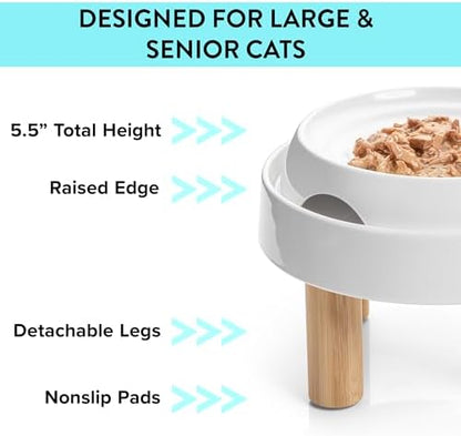 CatGuru Food Table for Cat Bowls, Elevated Feeding Station for Cat Food Bowl, Raised Stand for Food and Water Bowls, Pet Feeder for Indoor Cats, Stress Free Stand for Pet Dishes (Marshmallow, High) - Image 5