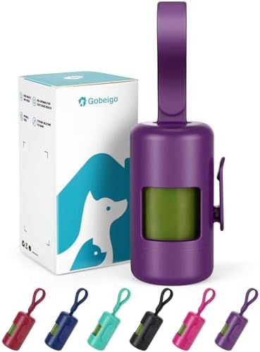 Gobeigo Dog Poop Bag Holder with Convenient Hook for Waste Bags(Purple) by Gobeigo