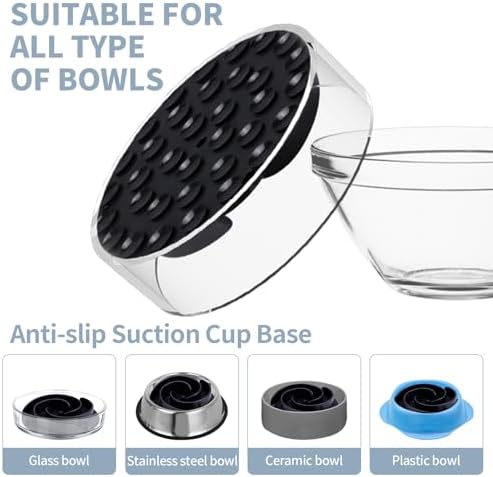 Slow Feeder Dog Bowls Insert, Bestalk Soft Silicone Slow Eating Feeder Insert with Suction Cups for Small, Medium and Large Dogs, Fit into Basic and Elevated Dog Bowls, Black - Image 6